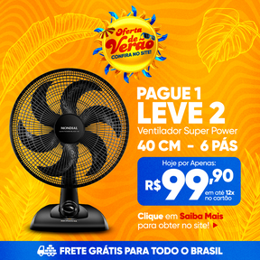 Ventilador Super Power Mondial - Kit com 2 Ventiladores - pague 1 e Leve 2